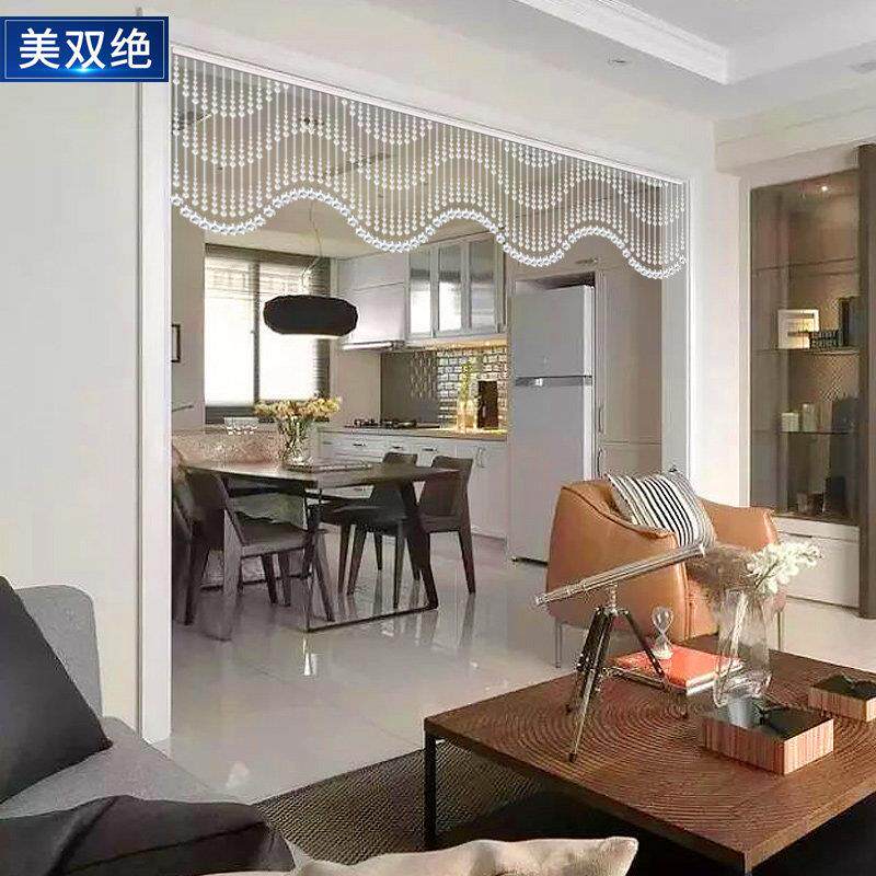 水晶珠帘新款水晶帘子客厅隔间帘玄关厨房饭厅阳台垭口横梁装饰帘