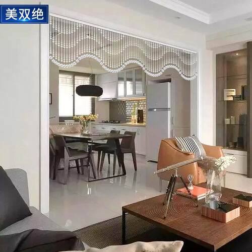 水晶珠帘新款水晶帘子客厅隔间帘玄关厨房饭厅阳台垭口横梁装饰帘
