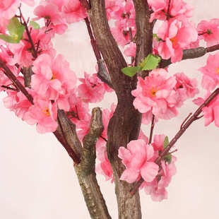 仿真桃花假树盆栽客厅摆设装饰桃树落地花室内树假塑料植物景观树