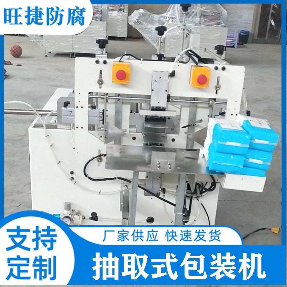 抽取包装机全自动抽取式湿纸巾包装机械带打孔贴盖枕式包装机