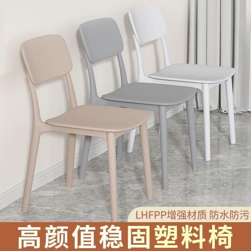 欧式简约风塑料凳子主卧懒人化妆椅子法式靠背书桌椅网红美甲付熔