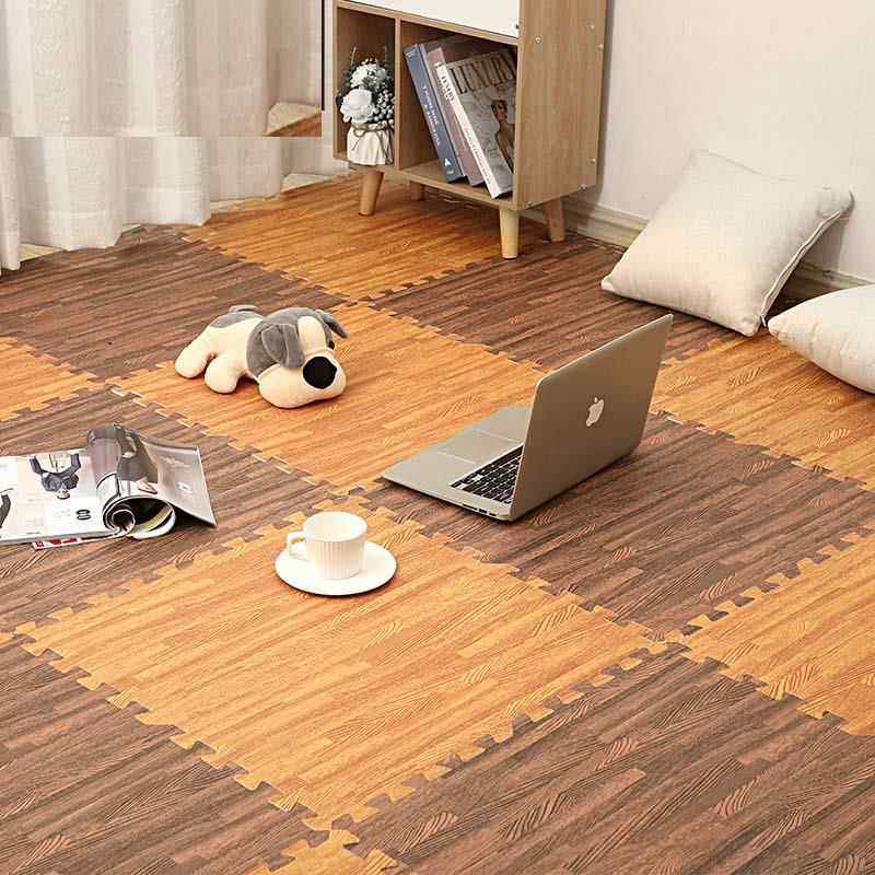 60拼接地垫铺地泡沬垫木纹地板拼图塑料地毯满铺卧室垫子儿童防滑