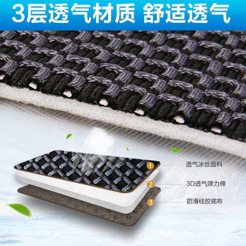 冰丝汽车用品夏天四季通用坐垫单个片后排整车透气布艺凉垫子座垫