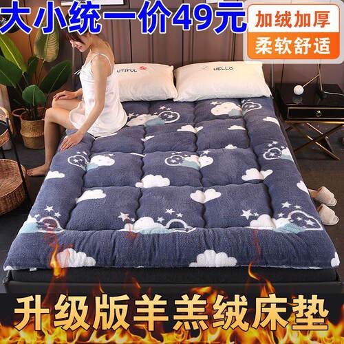 加厚羊羔绒床垫软垫家用榻榻米宿舍单人学生寝室出租房床褥垫被子