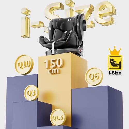 逸乐途S2小骑士安全座椅儿童婴儿车载0-12岁汽车用安全带i-Size