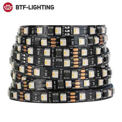 LED全彩 彩灯条WS2814RGBW高亮12V内置IC可程式设计跑马流水亮化2