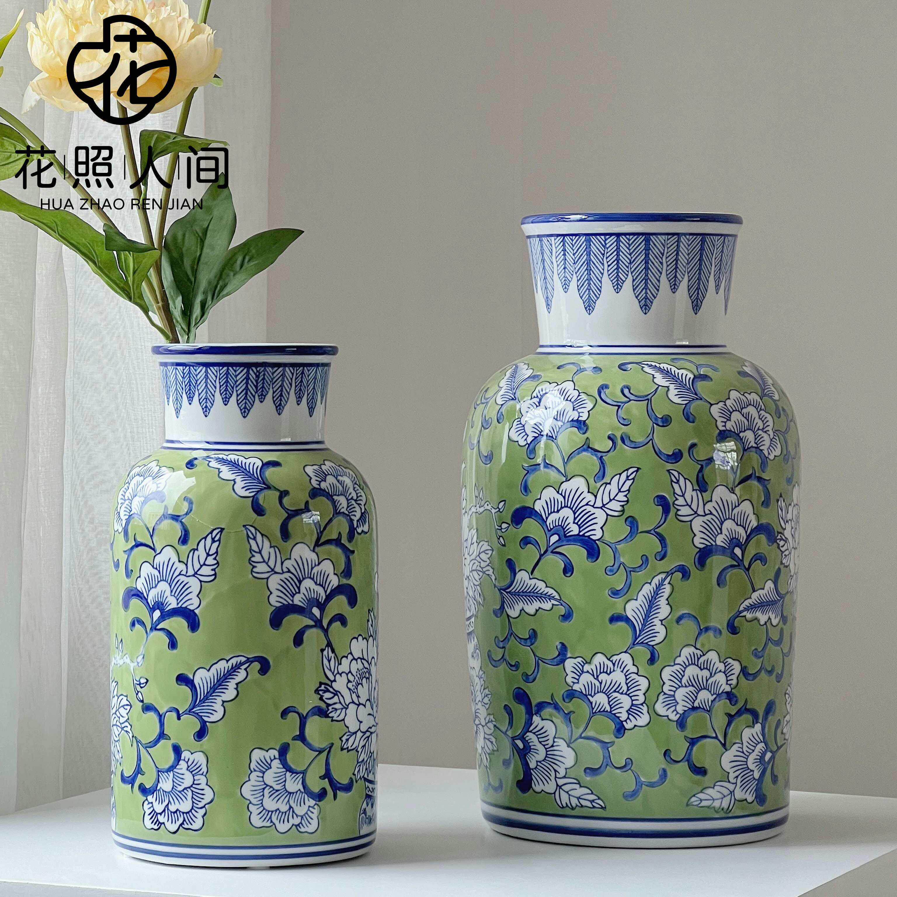采购产品景德镇陶瓷花瓶，优质青花瓷花瓶，梅花花瓶，彩绘美人花