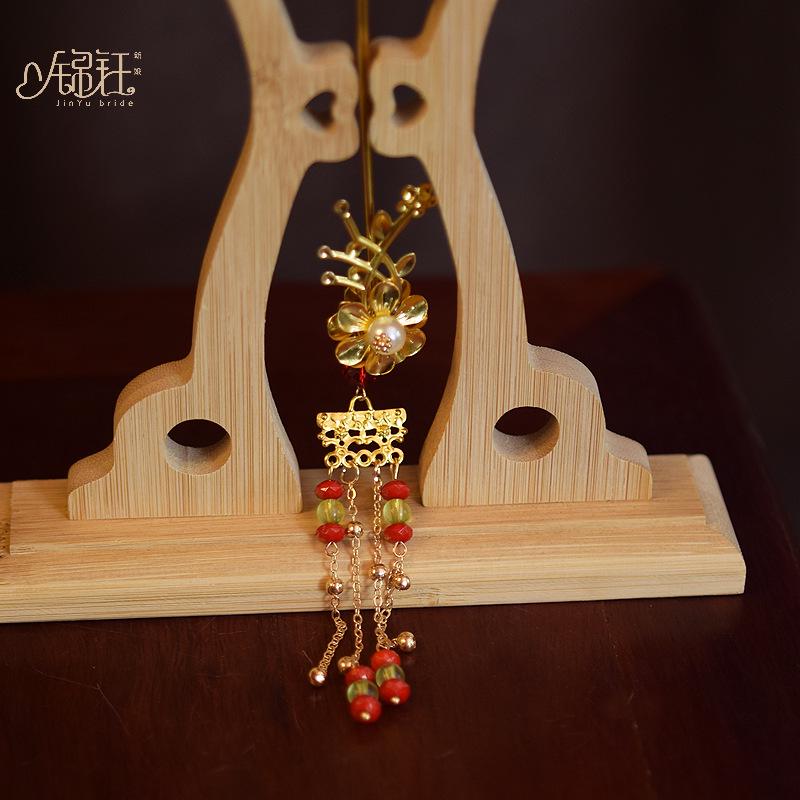 锦钰古风小团扇子新娘手工红色秀禾扇喜扇艺术照拍照道具古典新品