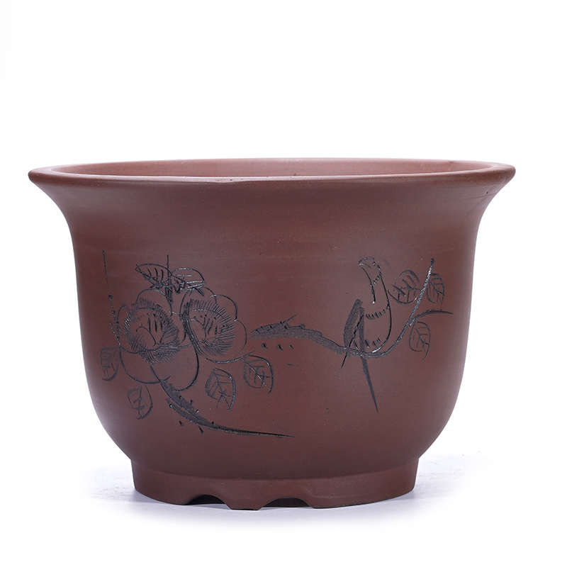 #宜兴紫砂花盆种菜陶瓷花盆家用大口径盆特大号客厅君子兰陶盆清