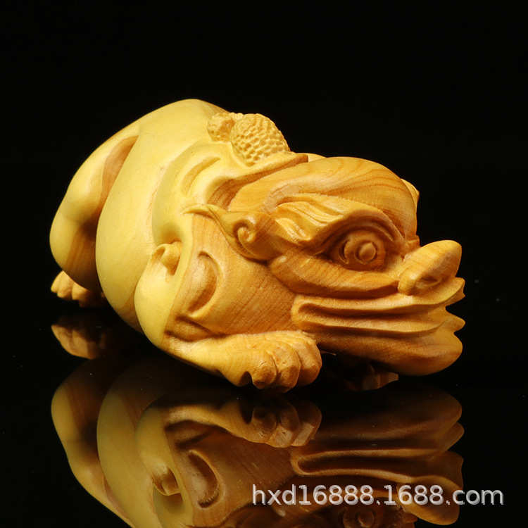 黄杨木雕财貔貅手把件随身把玩雕刻工艺品饰品开业摆件