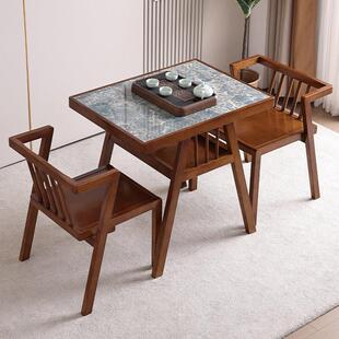实木阳台小桌椅三件套组合创意网红休闲 家用喝茶小户型简约茶桌