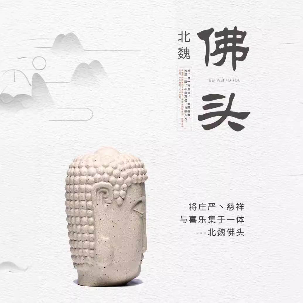 宜兴紫砂茶宠名家手工禅意佛头茶玩把件精品佛首盖置茶盘摆件可养