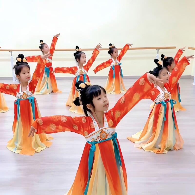 南风知我意舞蹈服儿童古装汉服襦裙演出服女童古典舞俏执扇表演服