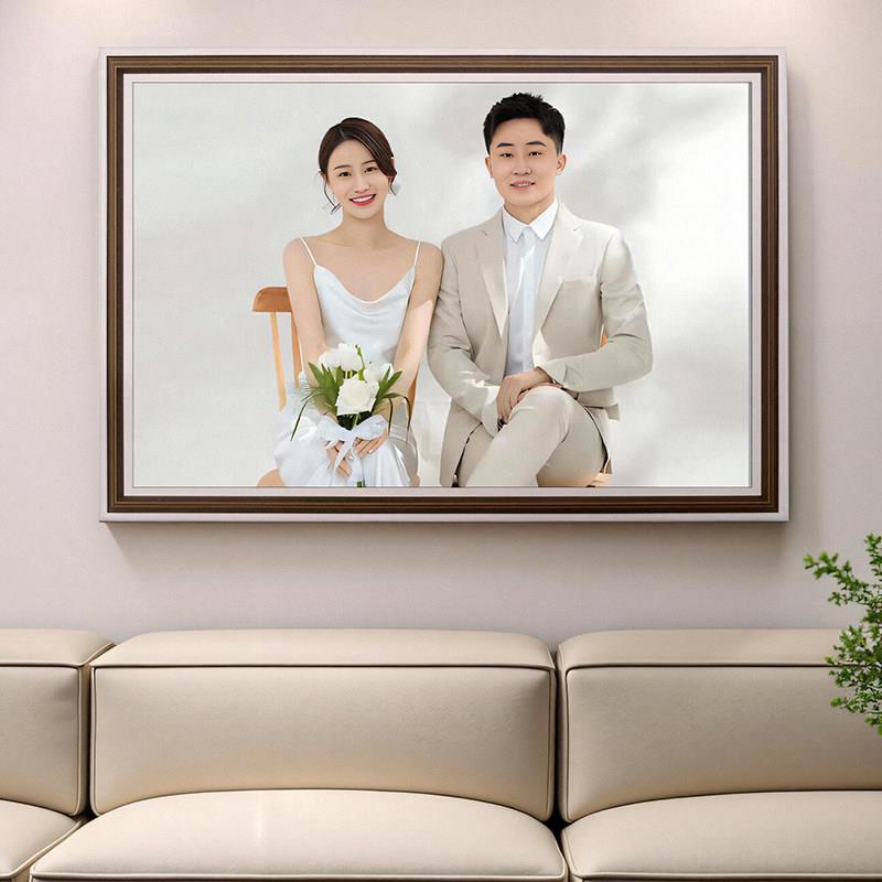 定制婚纱照相框放大挂墙洗照片打印加框全家福结婚床头照相片制作