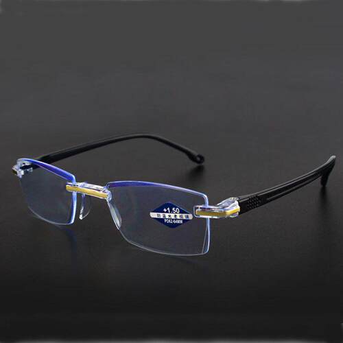 Anti-blue light reading glasses for men ultra-light rimless