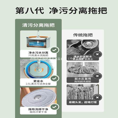 平板拖把家用免手洗自动一拖净新款懒人拖地神器拖墩布熙之锦其它