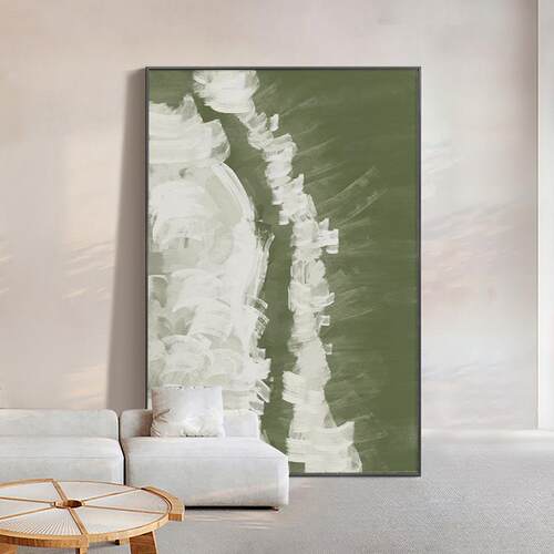 新家装饰莫兰迪色大气意境感油画沙发落地装饰画过道抽象肌理挂画