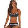 two-piece women bikini sexy color stitching dot polka waist