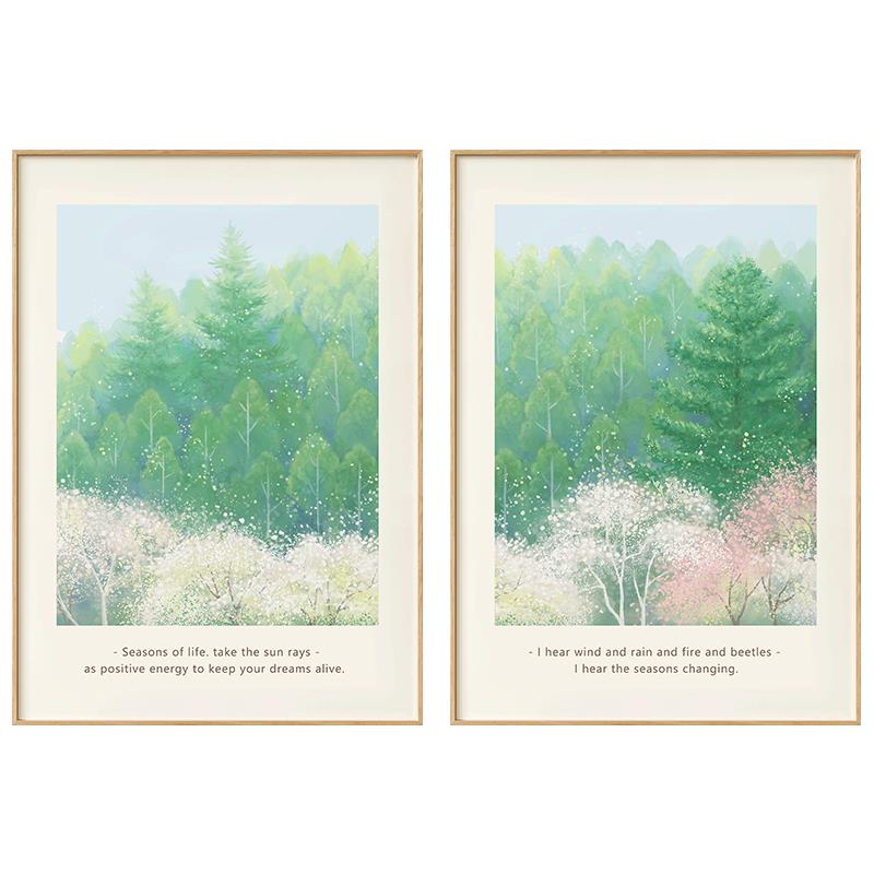 客厅背装饰画 画现N15269-N代沙发景壁画 风画日系原木简约卧室墙