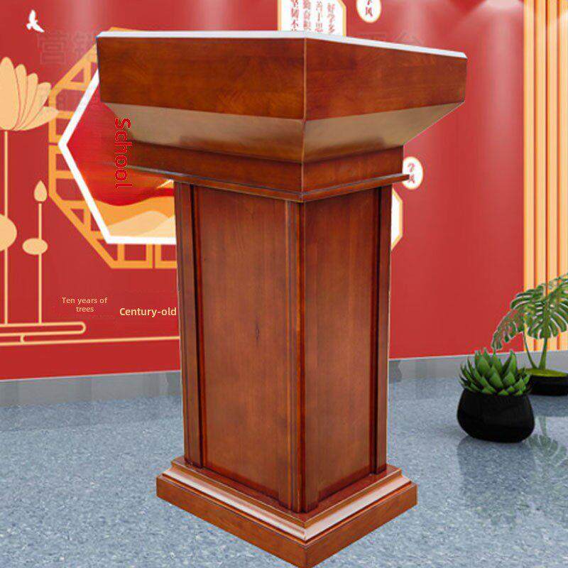 实木演讲发言台培训会议主持桌主席讲话报告台迎宾引导导购桌讲台