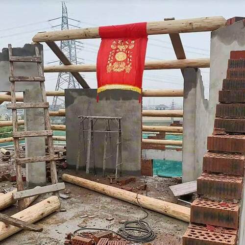 农村自建新房乔迁上梁用的东西挂件饰大全上梁大吉用品红布条横幅
