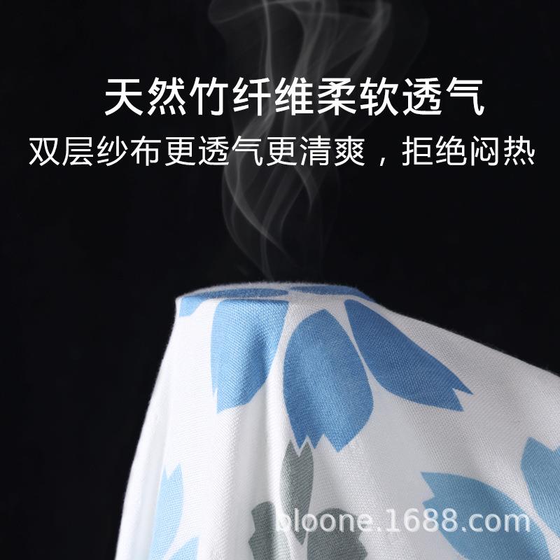 新款直销日系印花竹纤维盖毯双层纱布薄款冰丝毯午睡盖毯毛巾被空