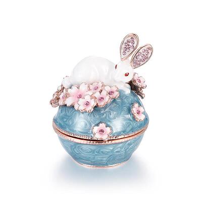 正品日本Pica纳ls兔子樱花耳钉戒指盒首饰盒链小饰手收盒情人节品