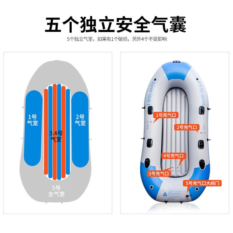 水上皮划艇Yucalo厂家橡皮船漂流2人3人4人加厚钓鱼船休闲