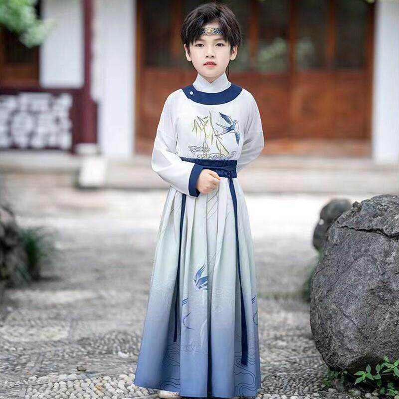 汉服男童春秋儿童古装国学服古风帅气公子哥男孩龙年国风演出服