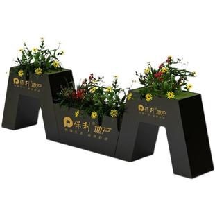 铁艺户外室外花箱组合广场花槽奶茶店售楼部商业街花坛围栏矮隔断