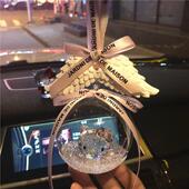 高档汽车后照镜晶球水猫小熊使翅膀香水挂件汽用品车内饰装 饰天品