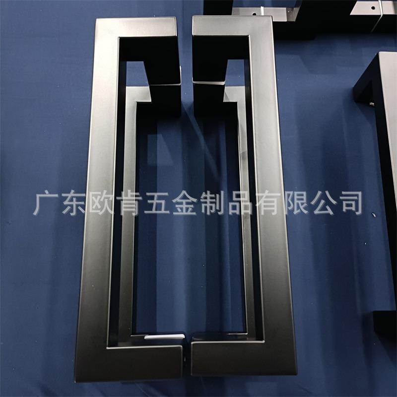 欧肯五金高档不锈钢方管四拐哑黑工程酒店商铺玻璃门木门大门拉手