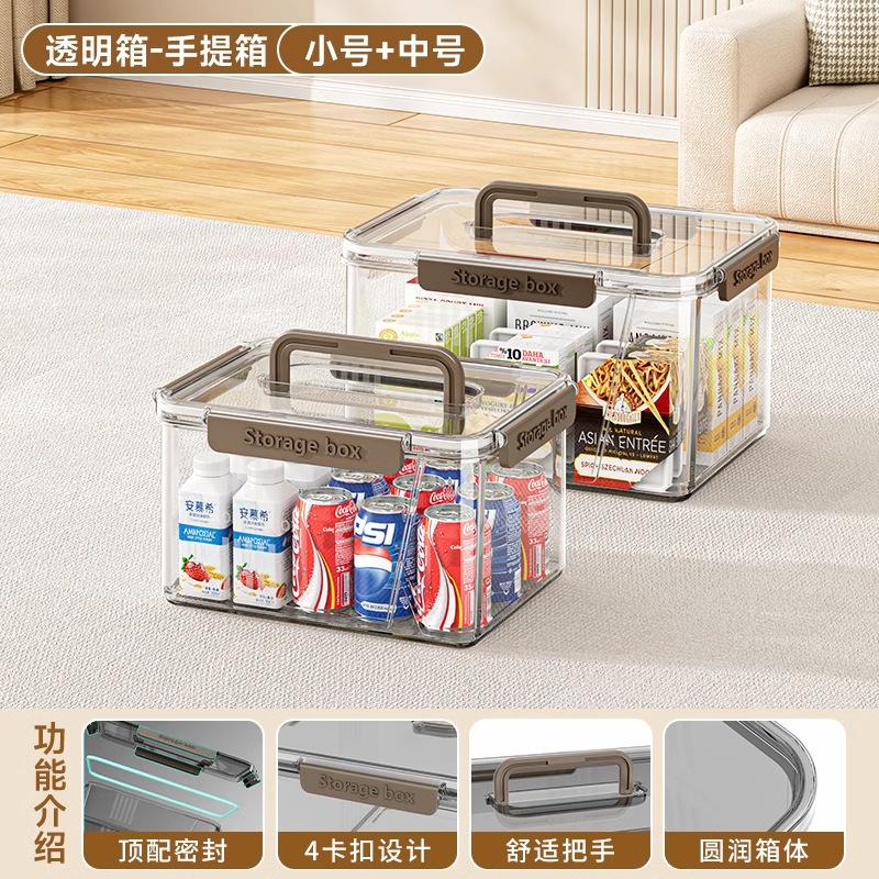衣服收纳箱带盖衣物带盖整理收纳箱多功能客厅车用书桌上茶叶提手图片