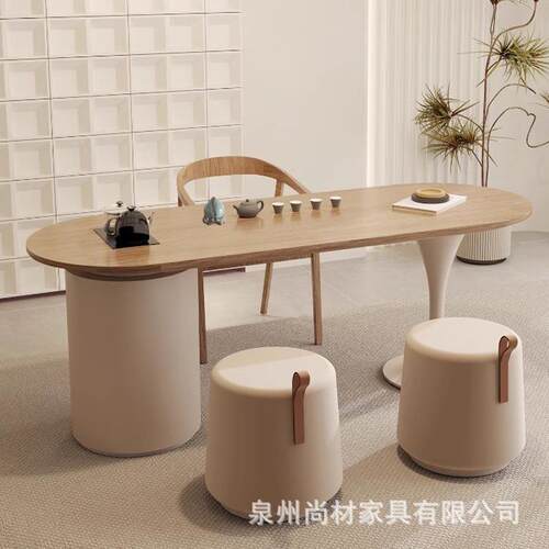 奶油阳WCU风实木体茶桌全套家用小户型原木小茶台一卧室泡台创意