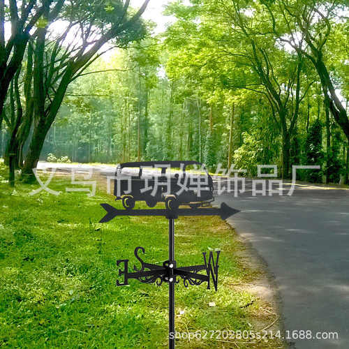 屋顶金属欧美批发工艺品新款指示器装饰品风向标花园校车插件