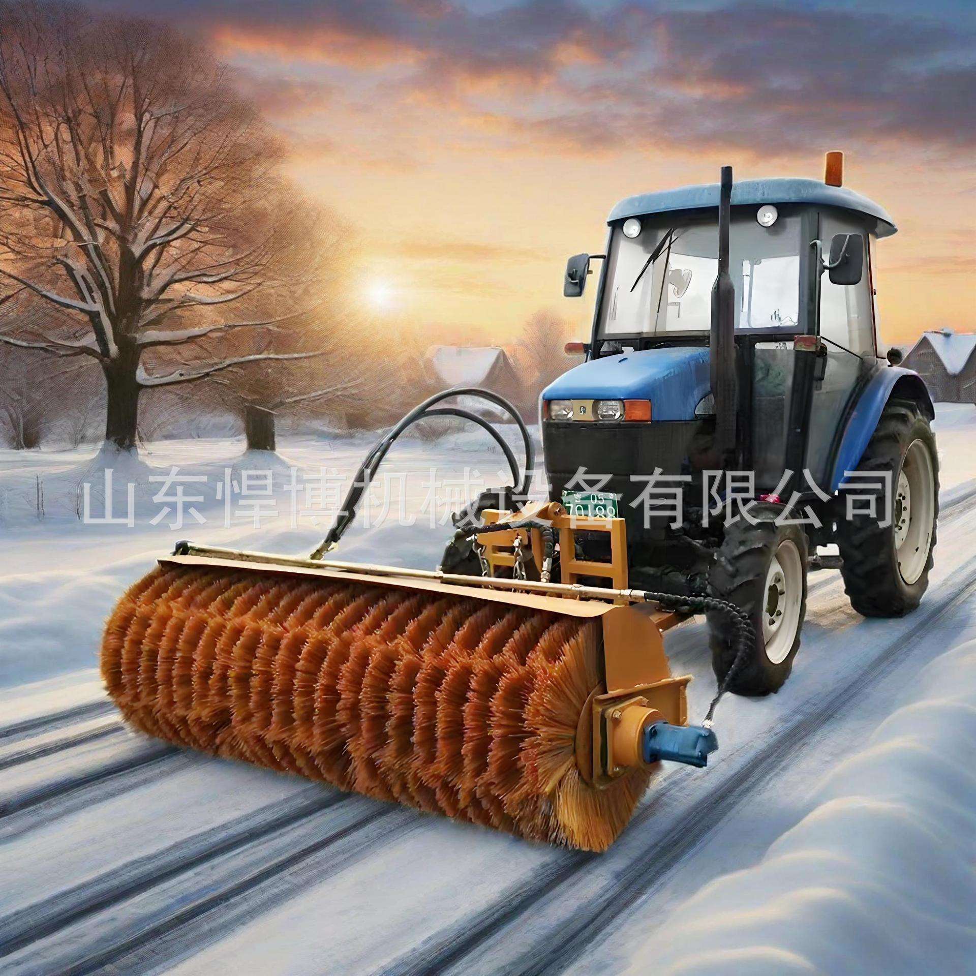 除雪滚刷市政公路冬季路面环卫车辆加装液压扫雪机车载式扫雪滚刷