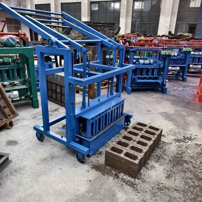 2-35直推式家用移动水泥免烧砖机操作简便空心多孔砌块打砖机