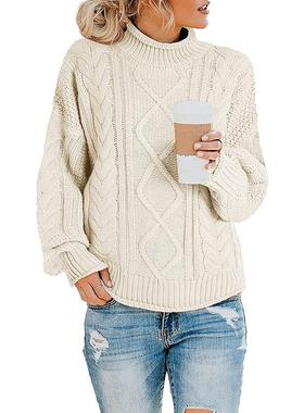 pullover sweaters knit cable size plus women sweater