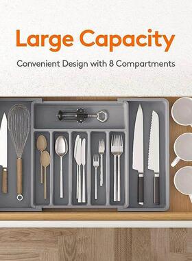 Expandable Utensils Tray Kitchen Cutlery Storage Box Knife H
