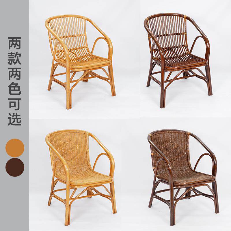 藤椅真藤手工编织单人老人茶楼阳台庭院休闲靠背茶桌椅组合三件套