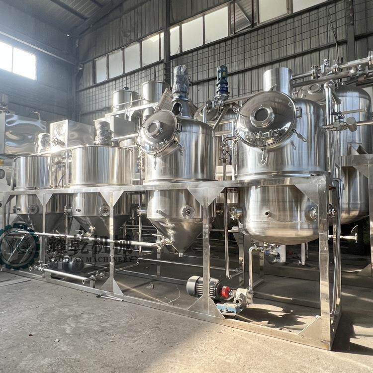 全套四罐精炼油设备 1级山柚油花生油精炼加工设备 菜籽油提炼机
