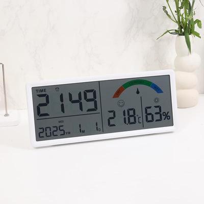 创意大屏LCD钟客厅温湿度字时钟多功数表简9554约能电子钟钟9554