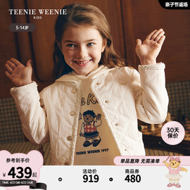 teenieweeniekids小熊童装，24年春女童小香风，纽扣棉服外套