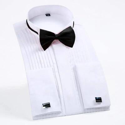 Classic Winged Collar Dress Shirt Men