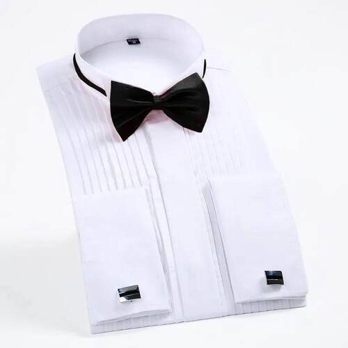 Classic Winged Collar Dress Shirt Men