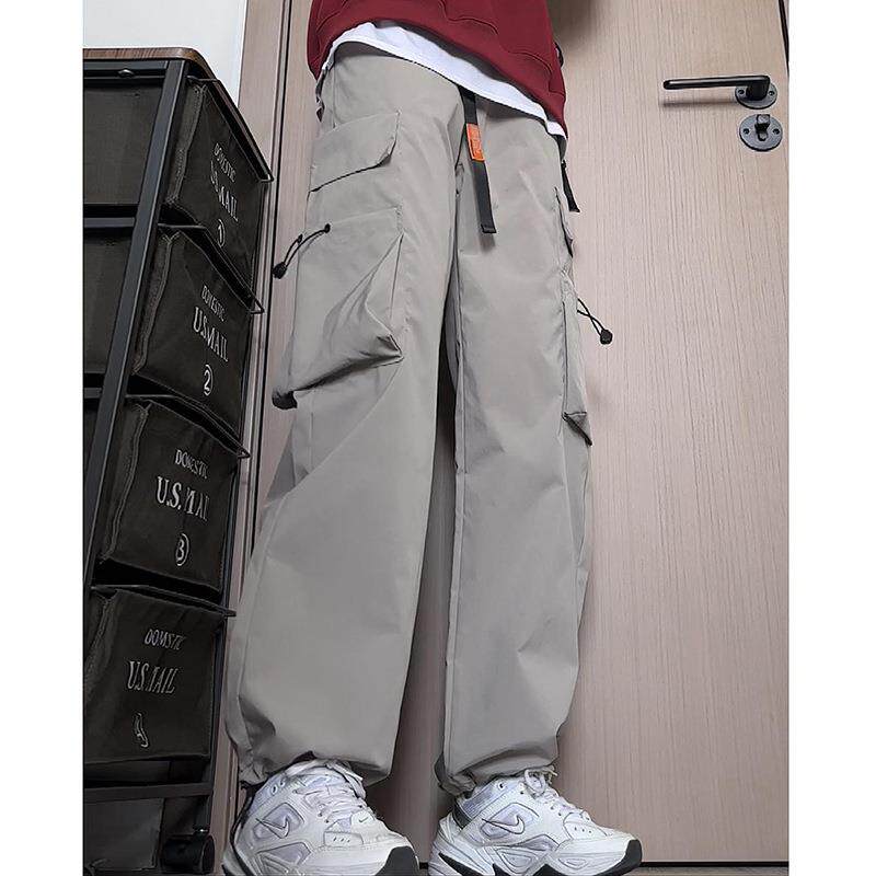 美式机能伞兵工装裤男女春秋束脚长裤情侣加绒防风防泼水冲锋裤女