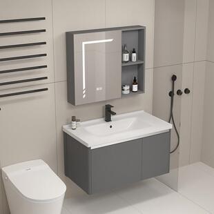 化妆室太空铝合金浴室柜组合洗脸盆柜洗手池陶瓷一体洗漱台包安装