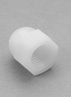 尼龙角盖型螺六母锈白色圆球头盖型半防螺母M5M6BJCM8塑料防尘螺