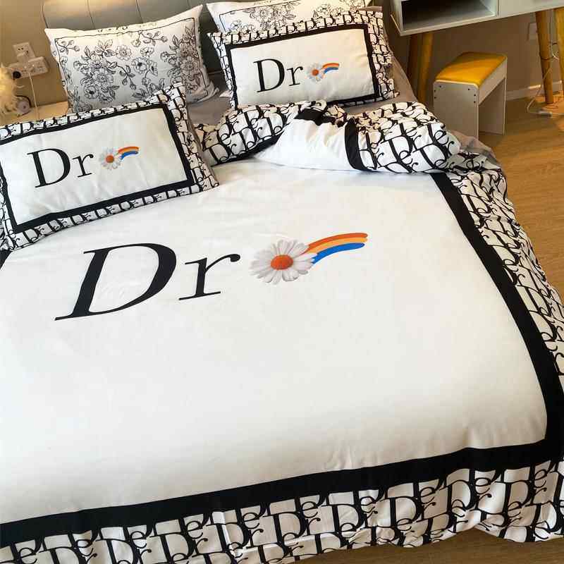 正品8奢爱上马橙潮牌床四件套水洗磨毛被套轻床单三4件套1.床笠四