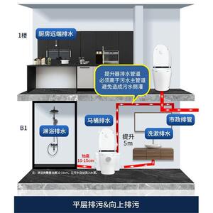 苏法尔污水提升泵卫生间厨房一体式全自动家用地下室自动排水泵